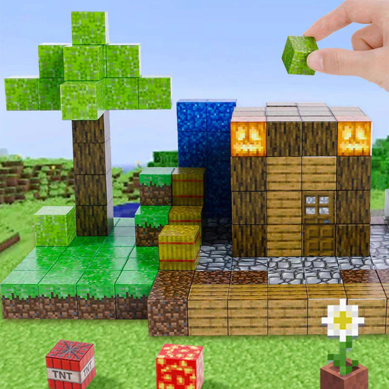 Kit Completo +75 Bloques Magnéticos de Construcción de Minecraft